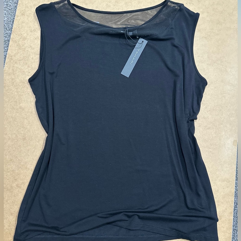 Tahari Sleeveless Black Top
